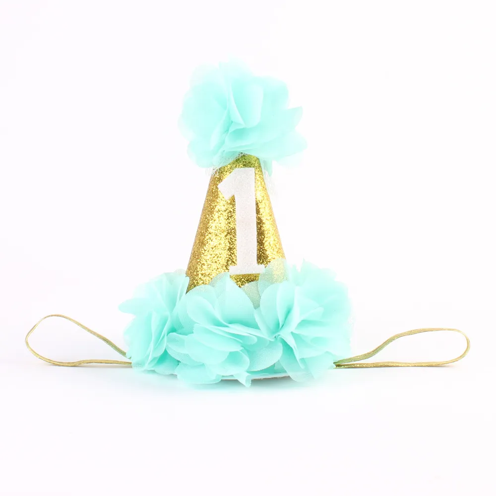 Baby Girls First 1st Birthday Party Hat pannband kaka smash prop foto outfit ny! Girls Crown pannband HJ126