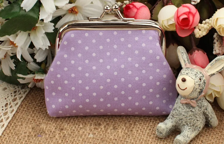 혼합 패션 뜨거운 빈티지 다채로운 도트 동전 지갑 캔버스 키 홀더 지갑 hasp 작은 선물 가방 클러치 핸드백 EWT022