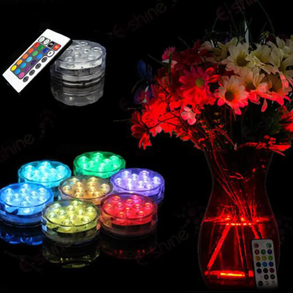 LED Sommergibile Candela floreale tè Luce lampeggiante Impermeabile festa di nozze decorazione vaso lampada narghilè shisha accessori4320462