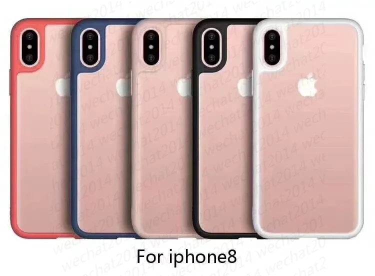 Caso de armadura à prova de choque macio tpu pára-choque acrílico capa traseira defender capa para iphone x 8 7 6 6s mais nenhum pacote