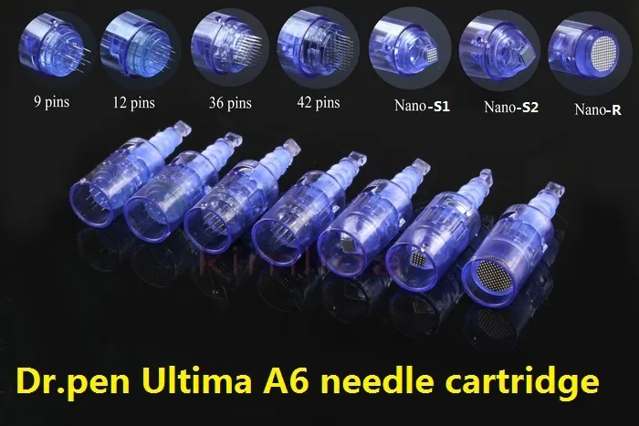 50pcs/lot Needle Cartridge For 9/12/36/42 nano pin derma pen tips Rechargeable wireless Derma Dr. Pen ULTIMA A6 needle cartridge