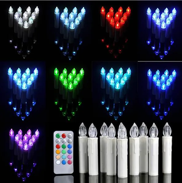 Wireless LED Remote Control Candles Lights Christmas Tree Party Home Decor candle lighting lamp Easter club Wax Taper Candles festive gift