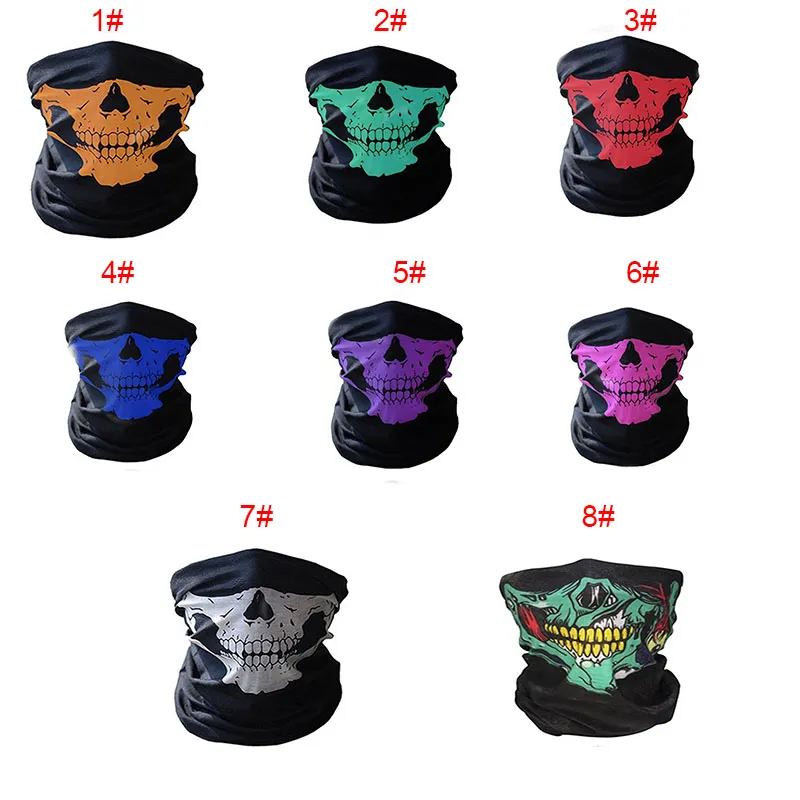 Ny Döskalle Ansiktsmask Utomhussport Skidcykel Motorcykel Halsduk Bandana Neck Snood Halloween Party Cosplay helmasker WX9-65