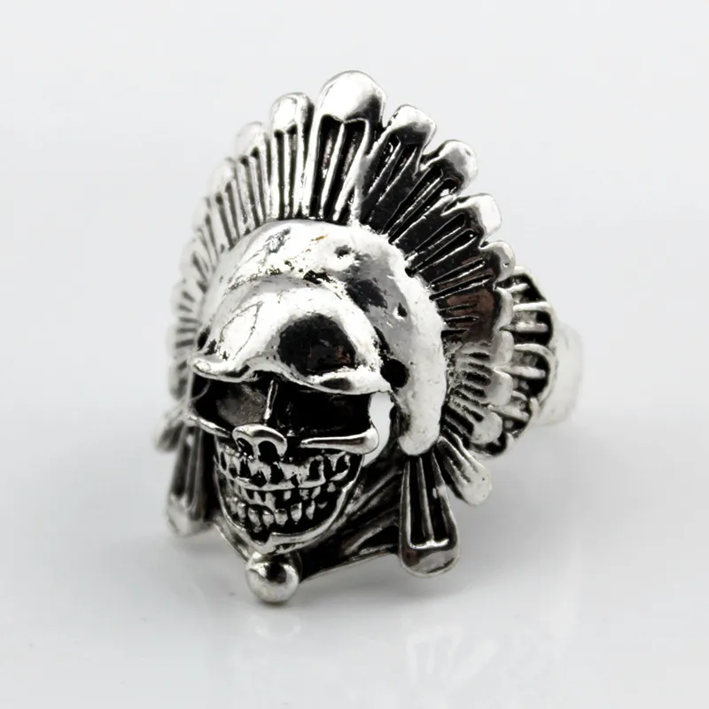 New Top Retro Skull Skeleton Gothic Alloy Rings Wholesale Punk Style Rings For Mens