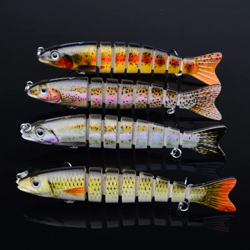 12.3cm / 17g multi articulado bass plástico iscas de pesca swimbait ganchos de pia tackle alta qualidade isca de peixe