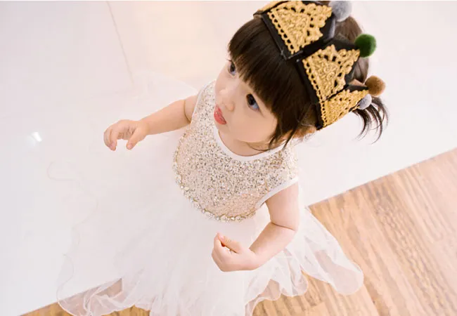 Princess Dresses Sequins Baby Flower Girl Dresses Bow Backless Party Gown Formal Bridesmaid Dresses Sleeveless High Quality Children Dresses