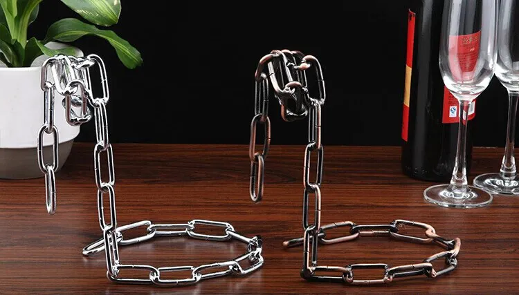 Red Wine Bottle Holder Creative Suspension Rope Chain Support Frame For Red Wine Bottle 3cm Home Furnishing ornaments 