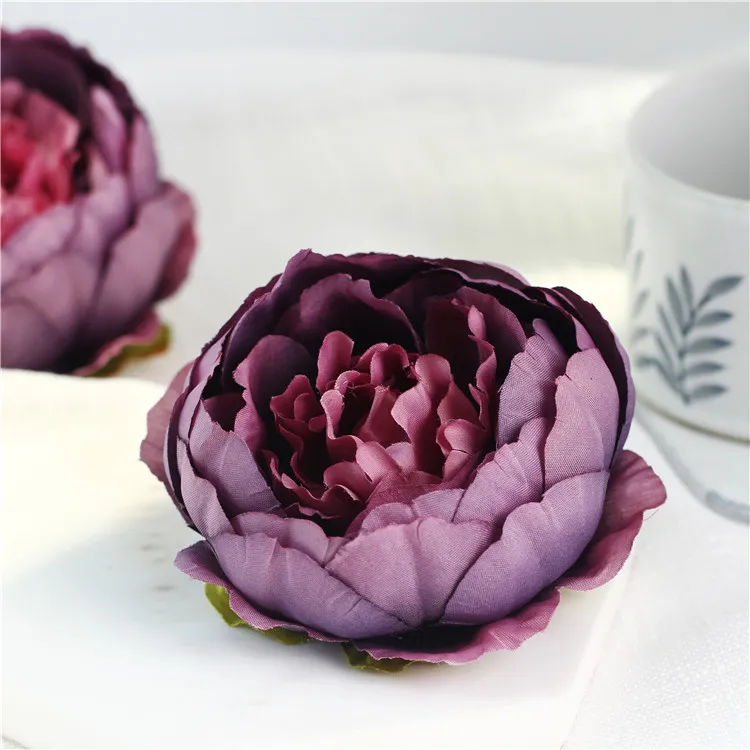 10CM Wholesale Artificial Silk Decorative Peony Flower Heads For DIY Wedding Wall Arch Home Party Decorative High Quality Flowers