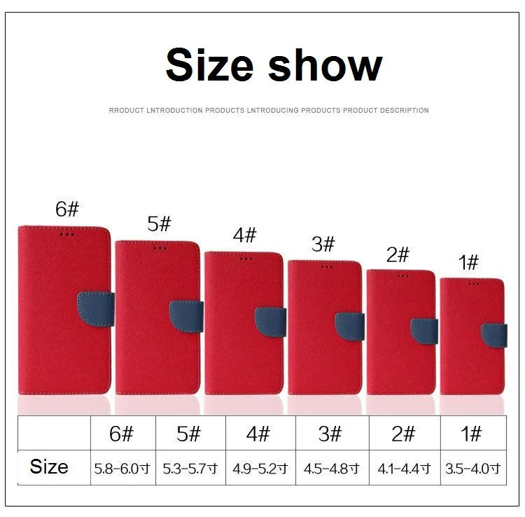 Uprzewodnikowy portfel PUL -Flip z uchwytem karty kredytowej za 35 do 60 cali 6 Rozmiar 12 kolorów komórka telefon komórkowy Case4176024