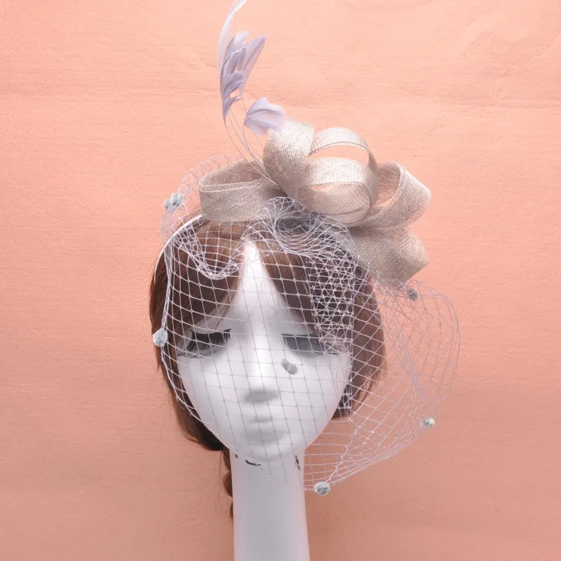 Feather Fascinator Hair Accessories Bridal Birdcage Veil Hat Wedding Hats And Fascinators Cheap Feminino Cabelo 