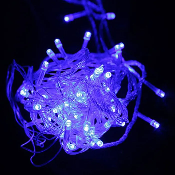 Nio färger 10m 100 lysdioder LED-strängljus Vattentät Flash Light Christmas Party Xmas Fairy Bröllopslampor Twinkle Light 110V 220V