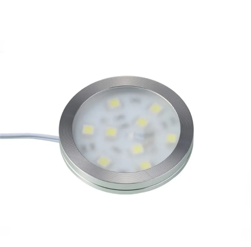 wholesale 2W 2.5W LED puck light 12V 220V 110V ultra thin round LED under cabinet light kitchen lamp