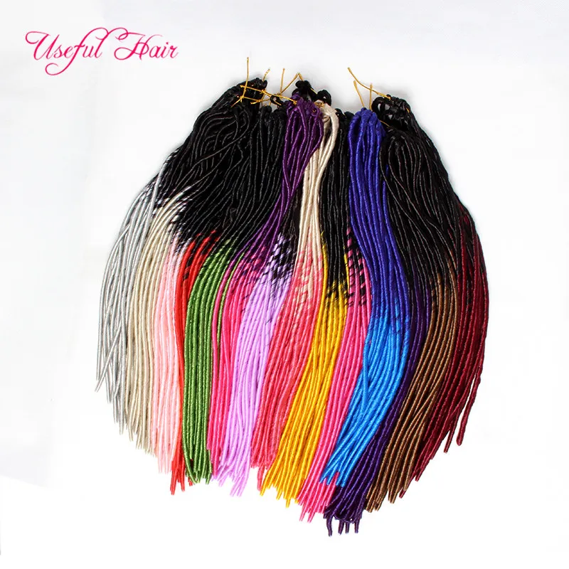 Virka blonda hårförlängningar Ombre Färg Faux Locs Soft Braid In Bundles Dreadlocks Syntetiska Braiding Crochet Braids Hair Marley