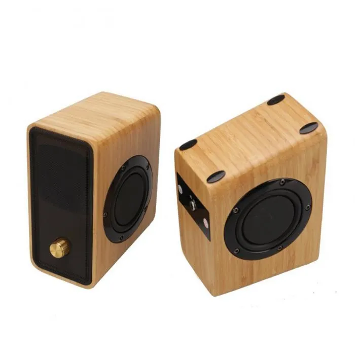 Natural Bamboo Hi-fi Multimedia Bass Stereo alto-falante para computador Full Bamboo Subwoofer 2 0 Desktop Alto-falante de madeira para PC Laptop C270Z