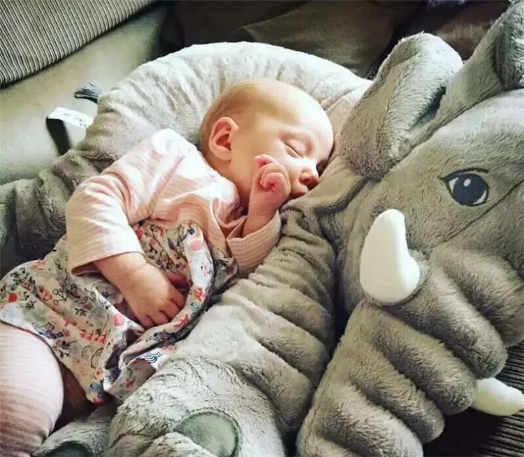 Nouveau doux éléphant bébé oreiller de couchage éléphant jouets en peluche poupées jouets en peluche éléphant jeter oreiller B0854