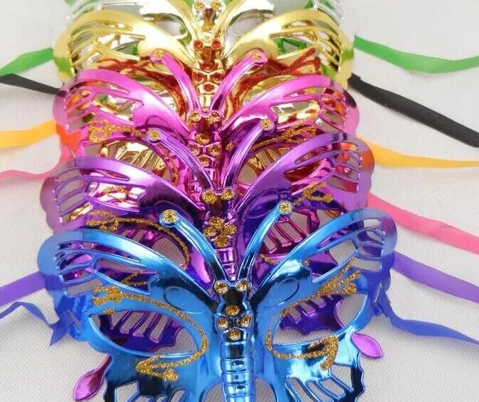 2016 Nya Halloween Mask Children Masquerade Mask Colored Ritning eller mönsterplätering Butterfly Princess Colored 8290843
