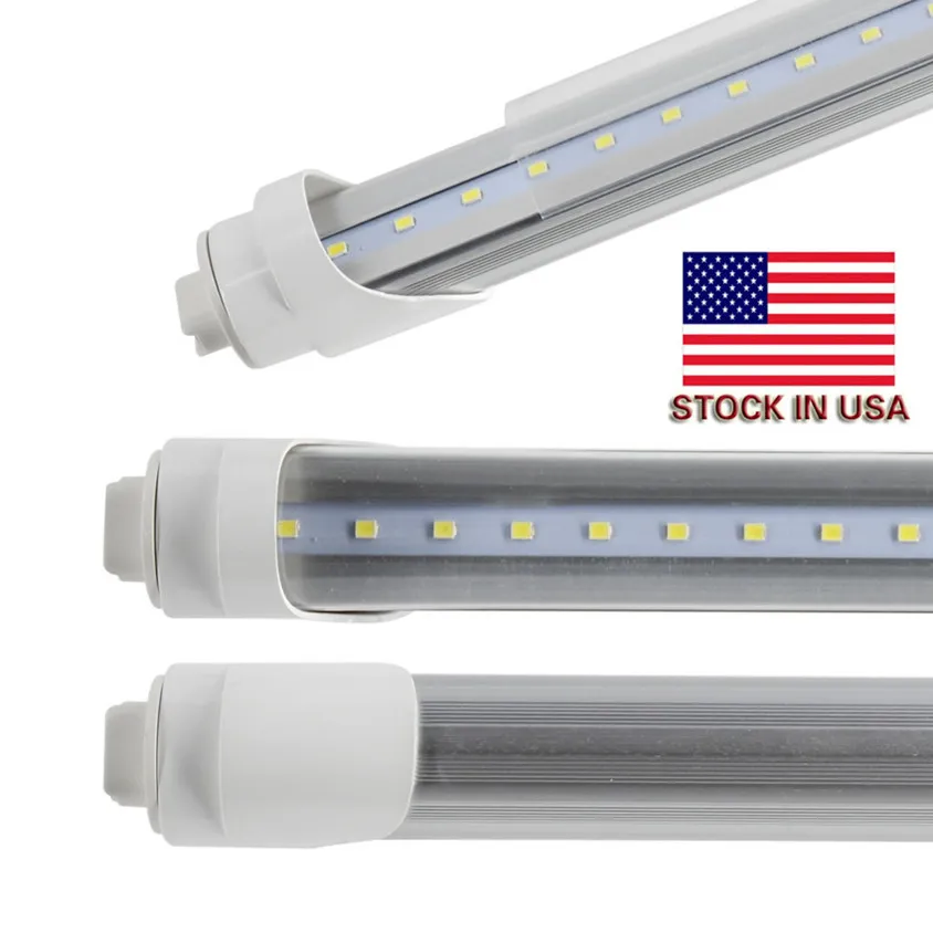 USA Stock R17D Tubi a LED T8 8ft LED Tube Lights AC85-277V 45W 6000-6500K Doppio PIN SMD2835 8FT T8 R17D Porta Cooler LED luci
