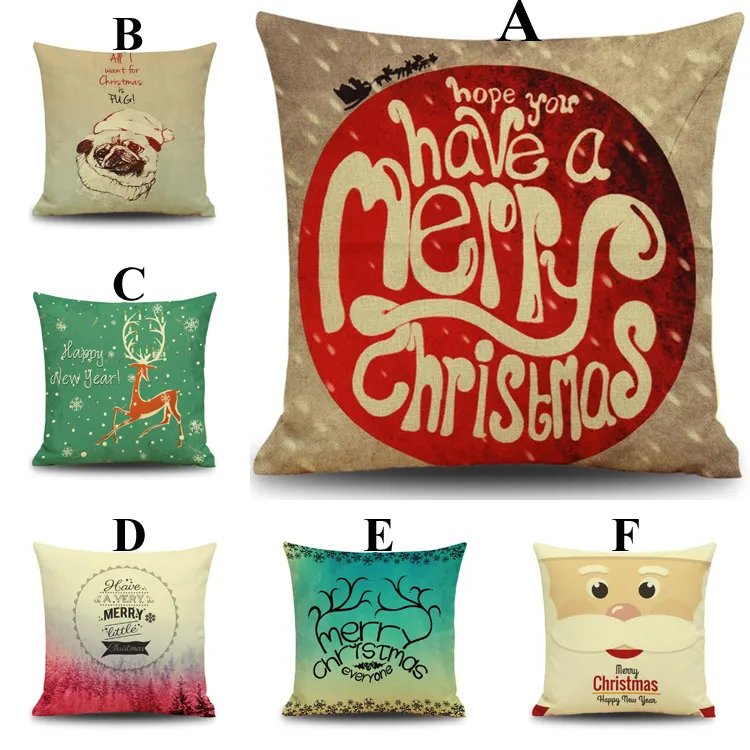 Federa cuscino natalizio 2016 Federe cuscini carini carini Cartoon renne regalo di Natale Federe cuscini da 18 pollici