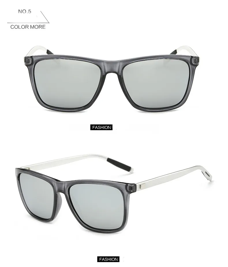 New Sunglasses Aluminum Magnesium Square Bright Color Polarized