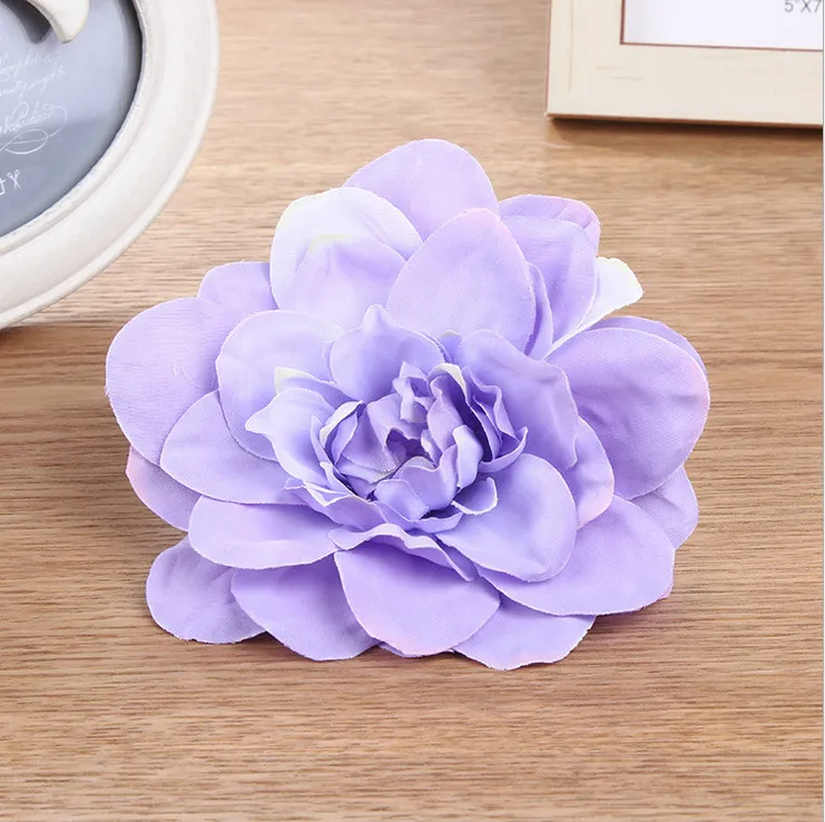 10st Stor Konstgjord Emulationell Silke Dahlia Flower Head Bröllopsdekoration DIY Krans Gift Box Scrapbooking Craft Fake Flower