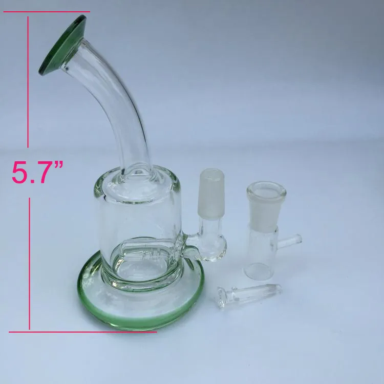 Recycler Glass Beaker Bomb Dab Oil Rigs 멋진 뾰족한 봉 물 파이프 장비 밥 그릇에 적합 석영 깡패 못 녹색 담배 파이프 Bubbler