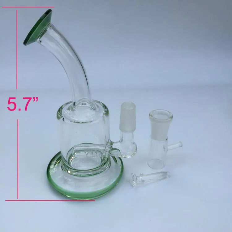 Verde E Transparente De Espessura De Vidro Pequeno Bongos De Vidro De Bolso Tubulações De Água Reciclador De Petróleo Rigs Bong Cachimbos De Fumar Baixo Preço