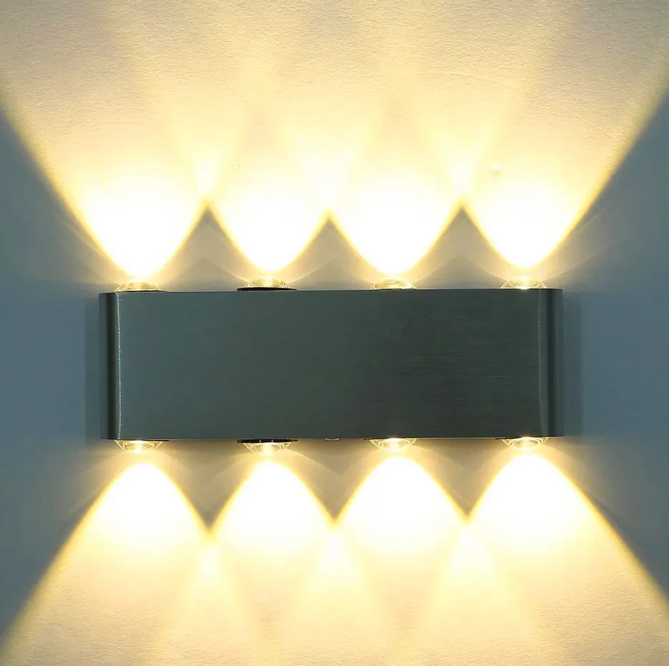 뜨거운 판매 Led 벽 조명 12W 1000lm AC85-265V 현대 알루미늄 램프 벽 sconce 탑재 된 전등 실내 욕실 무료 배송