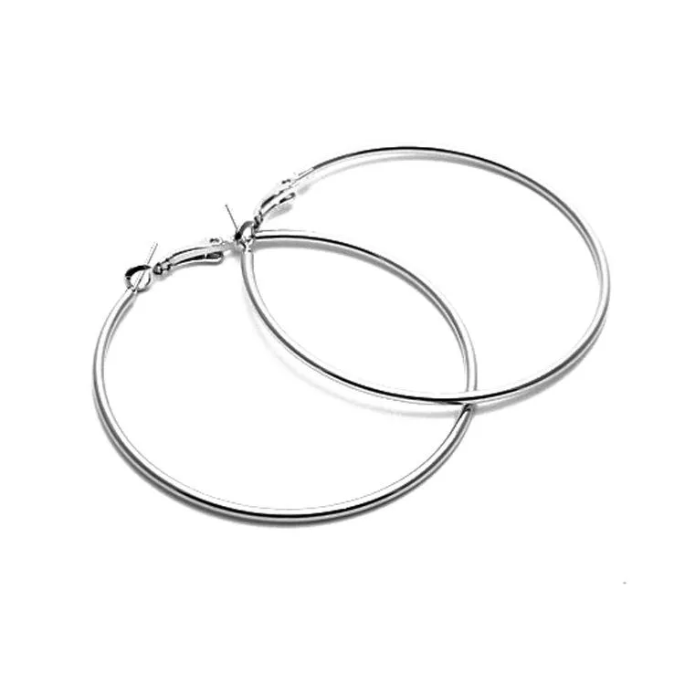 Fu You Orecchini Argento 925 Cerchio con Piuma Pendenti Orecchini