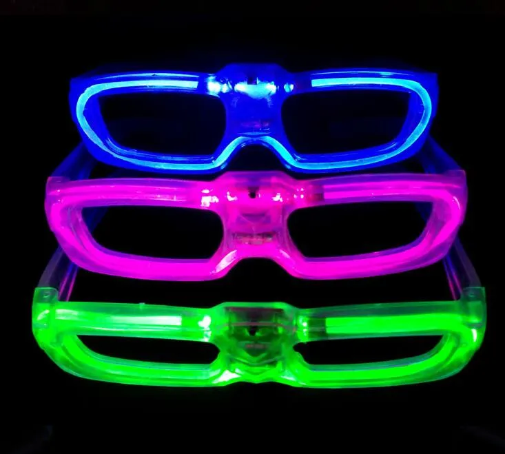 Popüler parti Led deklanşör kızdırma soğuk ışık gözlük light up shades flaş rave aydınlık gözlük Noel neşe atmosfer