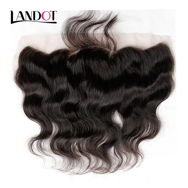 Peruvian Lace Frontal Closure Body Wave 13x4 Free/Middle/3 Part Unprocessed Peruvian Virgin Human Hair Full Frontal Closures Natural Black