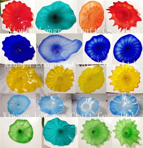 Mouth Blown Wall Lamp Plates Chihuly Style European Design Borosilicate Glass Lamps