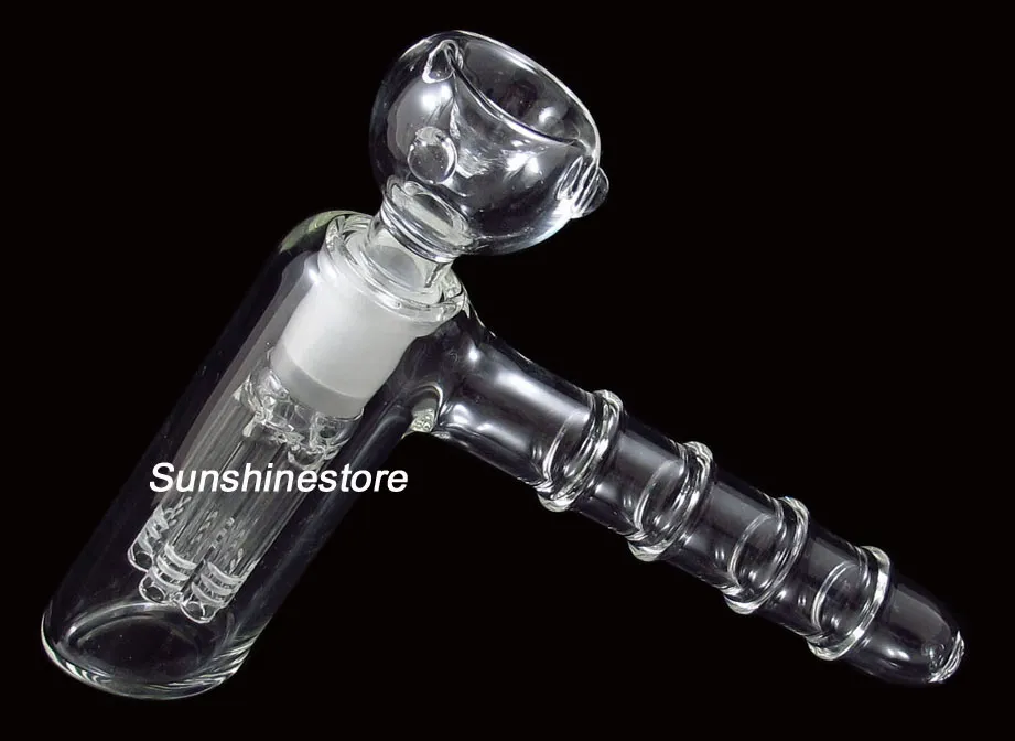 Bong marteau à 4 anneaux en verre barboteur avec perc à 6 bras clair femelle 18,8 mm avec bol ST-028