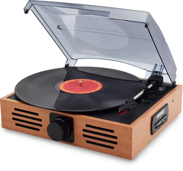 Freeshipping Looptone 33/45/78 Speed ​​USB Turntable Gracze Vinyl LP Odtwarzacz Record W / FM Radio Słuchawki Gniazdo 45 RPM Adapter AC110 ~ 130220 ~ 240