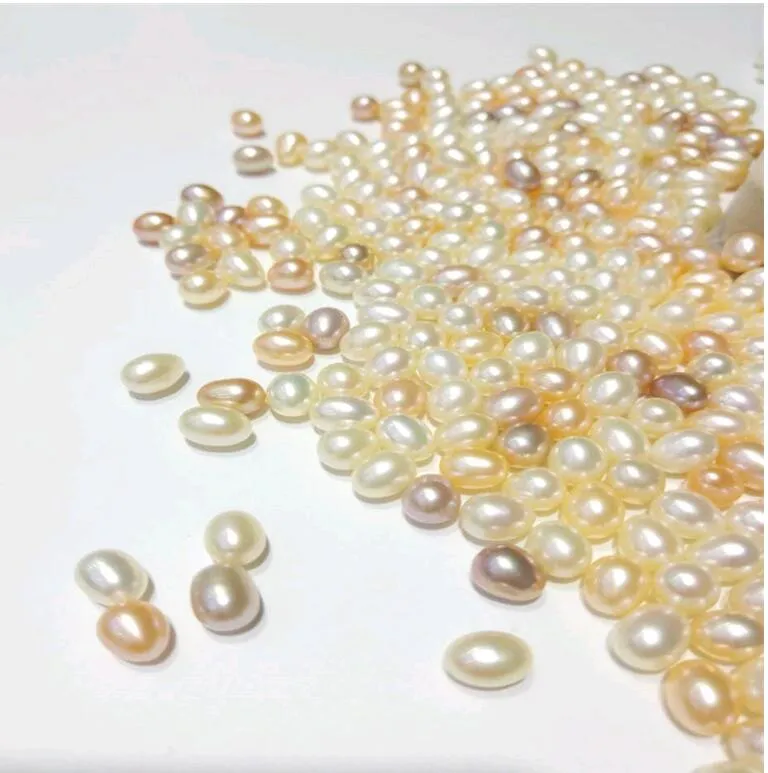 Intensiv Flawless Natural Pearl Pärlor för Smycken Göra Autentiska Freshwater Pearls Oval Loose Bead DIY 6-11mm Partihandel