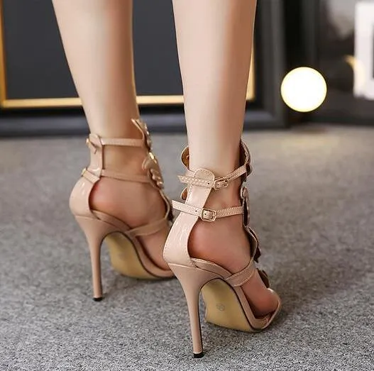 2017 Fashion Black Gold Metallic Women Women Sandals High Heels Brand Sandal 3 701 DHgate