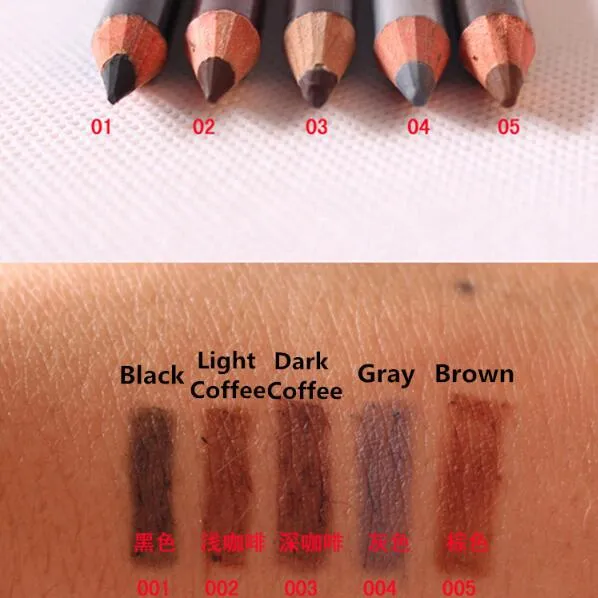 Sexy Luipaard Wenkbrauwpotlood Waterproof Langdurige Eye Brow Pencil Brush Make-Up Wenkbrauw Enhancers Koffie Zwart Grijs Bruin 5 Kleuren pen