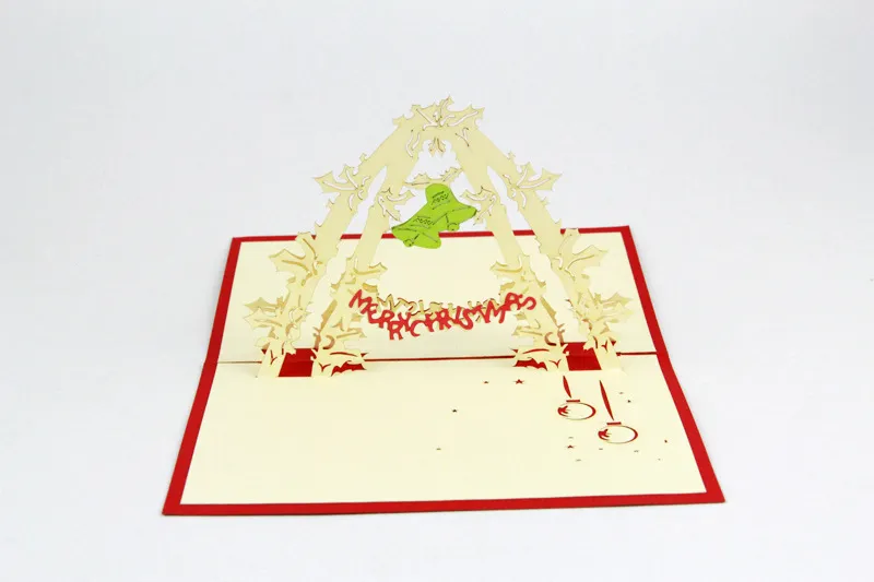 wholesale 3d greeting card christmas greeting card christmas decorations pop up greeting card, 16 items mixed 