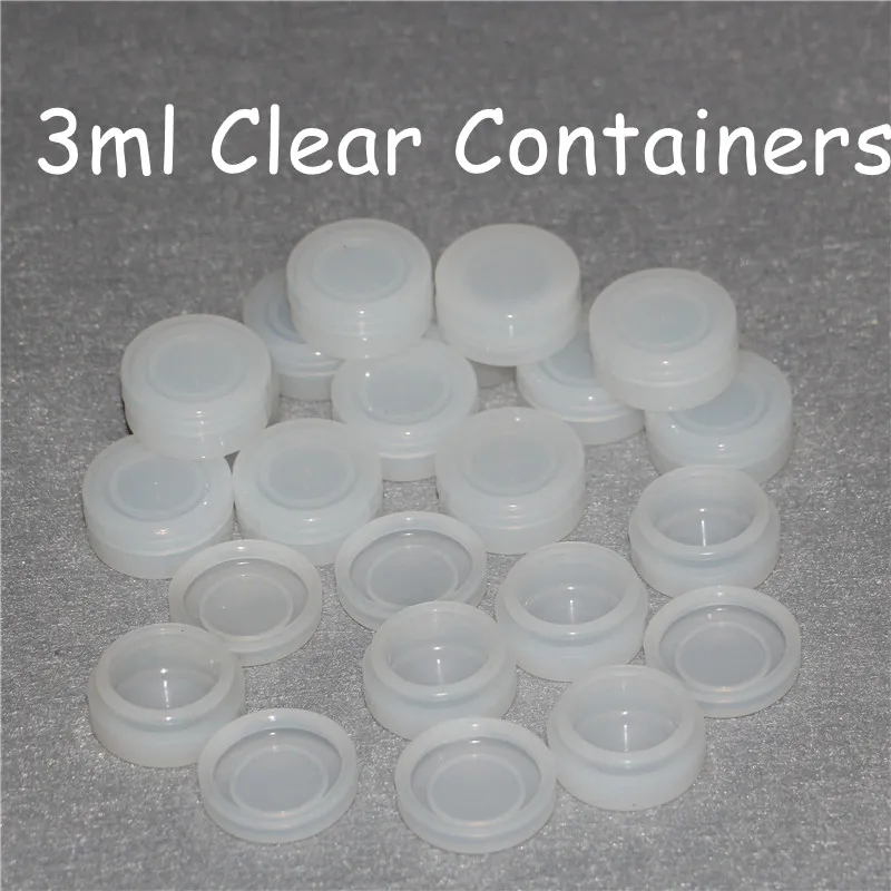 FDA 32*15mm Food Grade Boxes 3ml Transparent Containers Non-stick Silicone Jar Covered Bustomized Bho Mini Clear Oil Container For Wax