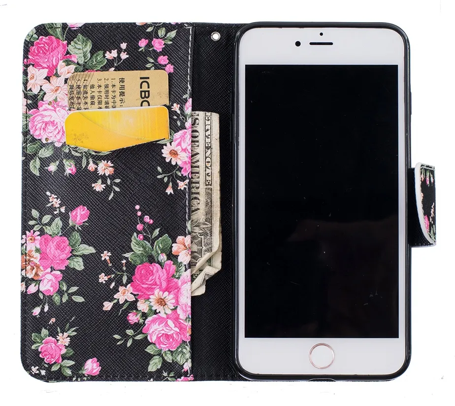 Para iPhone 8 7 6 6s Plus 5 5s SE Funda Flip Luxury Card Wallet Nueva llegada Funda más nueva para iPhone 7 Plus Funda