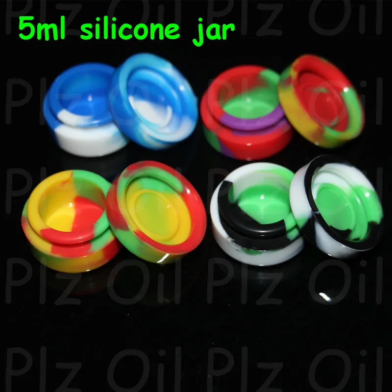 wholesale Wax bho Containers 5ml Silicone container Non-stick food grade jars dab storage jar oil holder free DHL