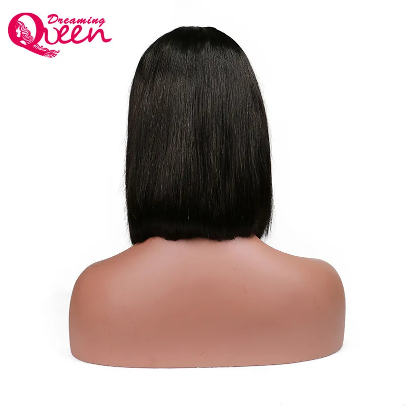 Bob Perucas 130% Densidade 13x4 Frente Brasileira Virgem Virgem Humana Peruca Prejeituoso Preenchido Fechamento Frontal Frontal Afro-americano Perucas curtas para mulheres negras