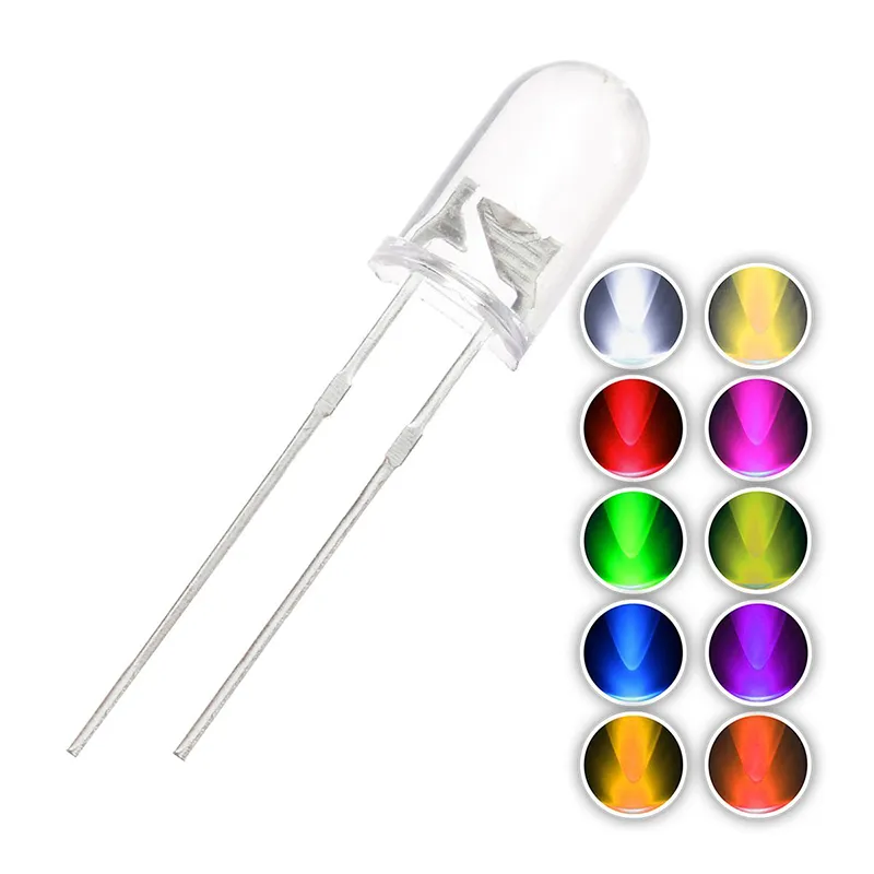 50 PCS 5mm Round Red LED Diodes | Water Clear Light Kit For DIY Electronics