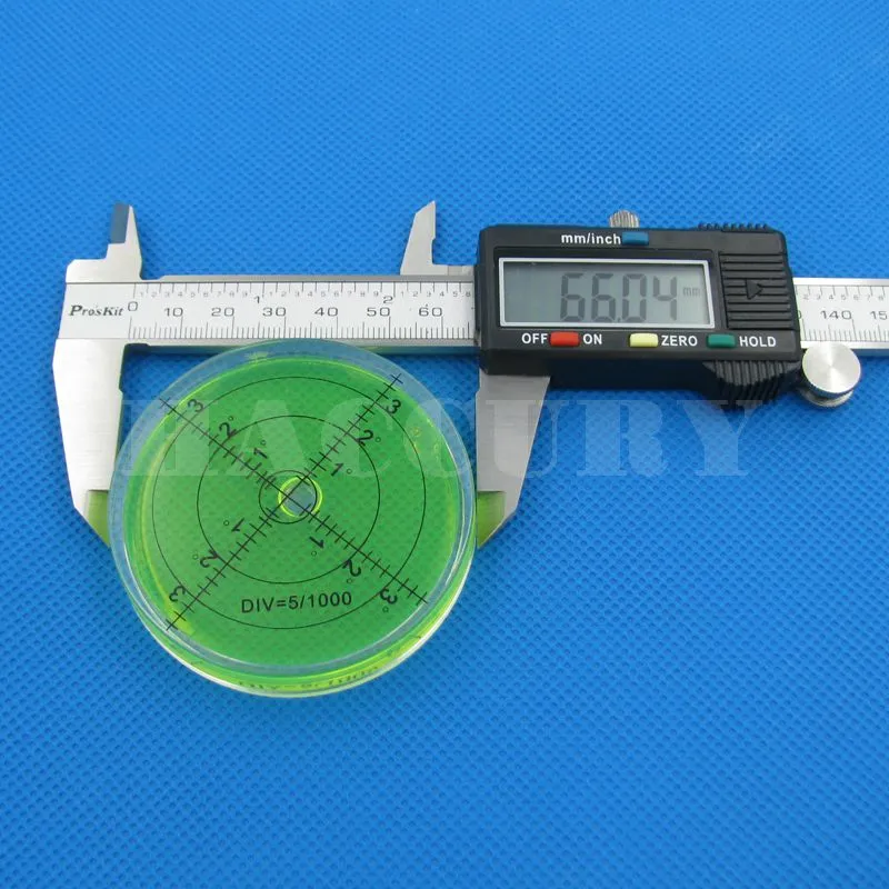 ハッキュリー66 * 10mm高精度のバブルレベルの精神レベルのバイアルアクセサリー測定器の円形のバブルレベル緑の赤い色