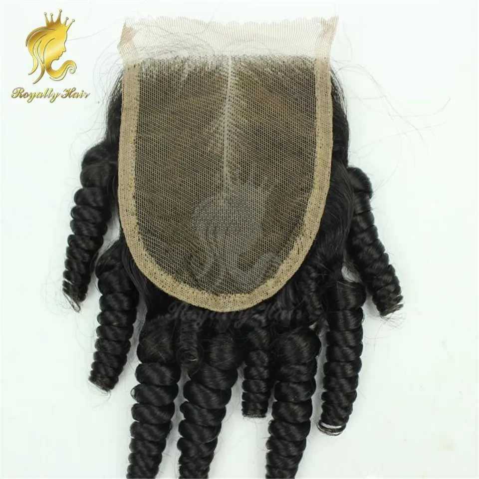 Malezyjskie włosy z zamknięciem 3 lub 4 sztuk Funmik Curl Ludzki Węzłów Wątek z zamknięciem Nakładki