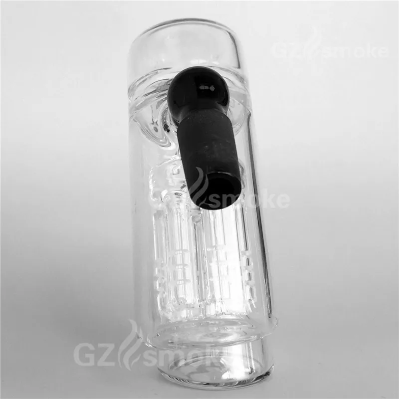 Nwe black 14mm 18mm double 8arms ashcatcher for glass bongs ash catcher smoking water pipes with quartz nail thick heavy pipes hookahs