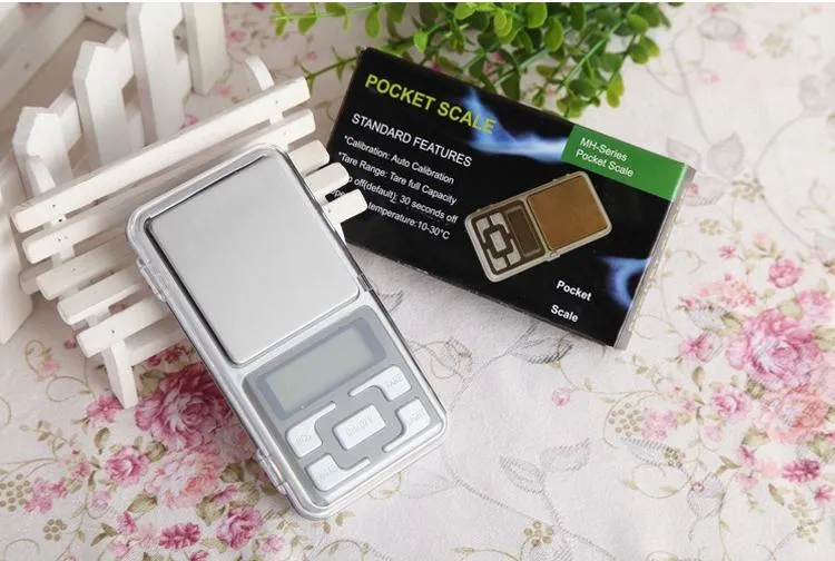 Mini Electronic Digital Scale Jewelry weigh Scales Balance Pocket Coin Grain Herb Gram LCD Display With Retail Box backlight 500g/0.1g 100g/0.01 200g/0.01