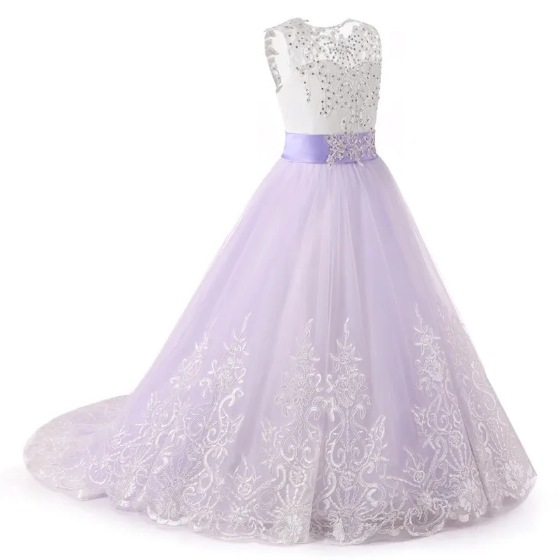 Abiti da spettacolo fatti a mano in due pezzi con giacca Abiti da ballo Ragazze Flower Girl Abito da prima comunione matrimoni Abito formale 20274g