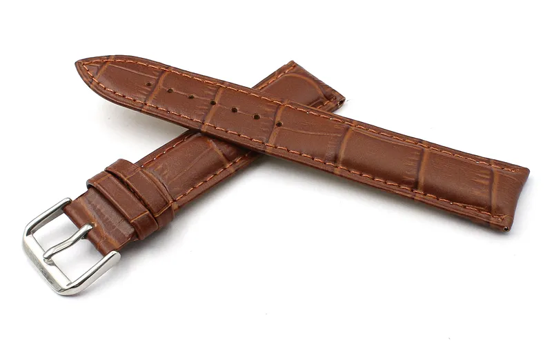 Duurzame bruine mannen dames koehide horlogeband 18 mm 20 mm 22 mm hoogwaardige waterdichte lederen horlogeband spotvoorraad snelle levering OE3671021