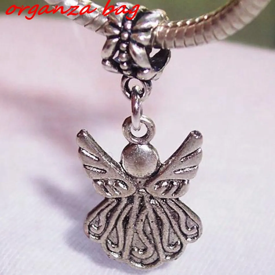 Guardian Angel Alloy Charm Pendants For Jewelry Making Bracelet Necklace DIY Accessories 34 x 15 mm Antique Silver 