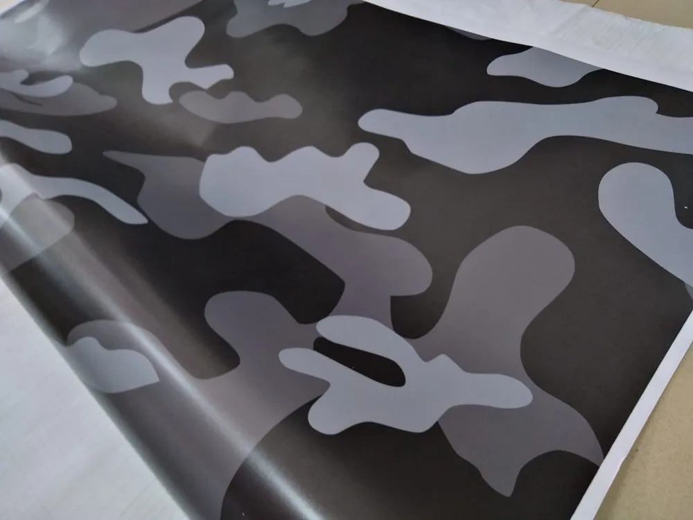 Grand vinyle d'enveloppe de voiture de camouflage en bronze à canon avec dégagement d'air brillant/camouflage arctique mat couvrant les graphiques de bateau de camion STYLING 1.52X30M 5x98ft